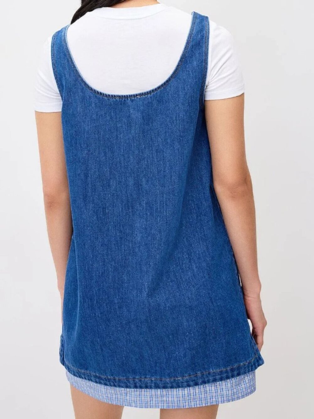 Needii Accent checkers denim dress - Picture 2 of 3
